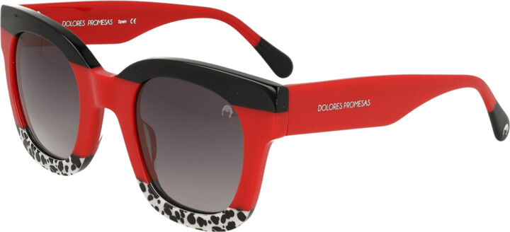 Dolores Promesas Black / Red Glasses With Red Square Patterned Trend