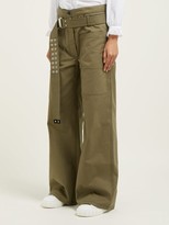 Thumbnail for your product : La Fetiche - David Wide-leg Utility Cotton Trousers - Khaki