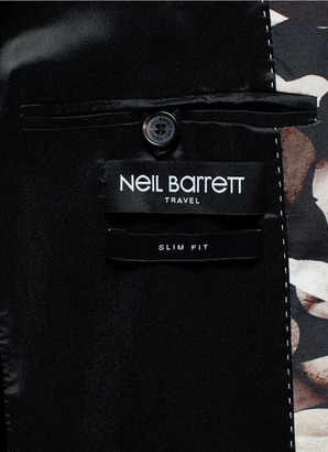 Neil Barrett Sculpture camo print matte satin blazer