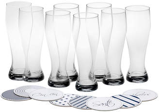 Mikasa Set of 8 Wheat Beer Glasses with Coasters