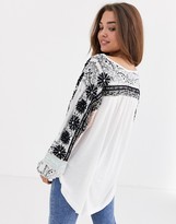 Thumbnail for your product : Free People Tripoli floral embroidered top