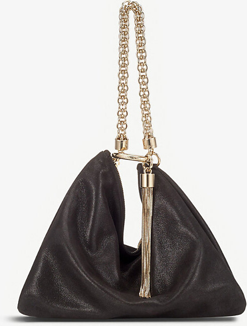 Christian Louboutin Black Snakeskin Swarovski Crystal Vanite Small Clutch  Bag