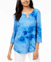 Thumbnail for your product : JM Collection Tie-Dyed Embellished Tunic, Created for Macy's