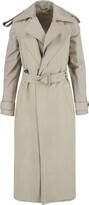 Deconstructed Leather-Trim Trench Coa 
