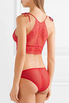 Thumbnail for your product : Stella McCartney Ophelia Whistling Stretch-leavers Lace Briefs - Tomato red