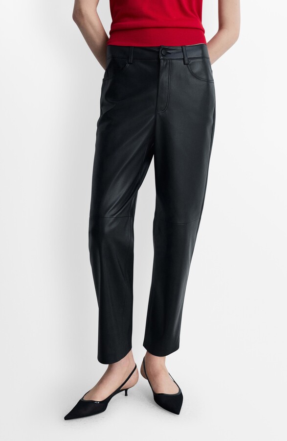 Faux Leather Straight Leg Pants