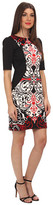 Thumbnail for your product : London Times Elbow Sleeve Scroll Print Sheath Dress