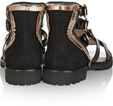 Thumbnail for your product : Webster Sophia Marnee embellished suede and patent-leather sandals