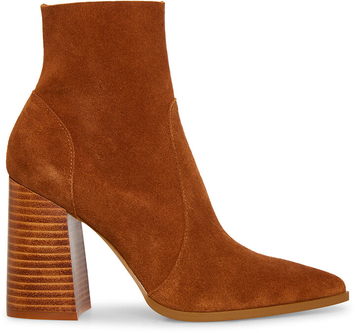 chestnut suede booties