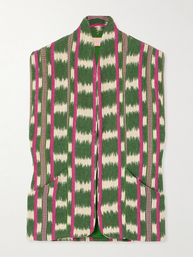 MARTA FERRI Ramatuelle Jacquard Vest - Green