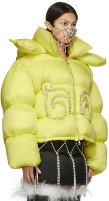 Area Yellow Dingyun Zhang Edition Crystal Baroque Puffer Down Jacket