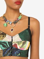 Thumbnail for your product : Dolce & Gabbana Patchwork Jacquard Bustier Top