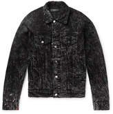 Thumbnail for your product : Amiri Oversized Striped Paint-splattered Denim Jacket - Black