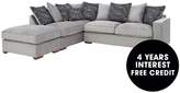 Thumbnail for your product : Aria Fabric Left-Hand Scatterback Corner Chaise Sofa With Footstool