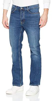Burton Menswear London Men's Mid Denim Boot Cut Bootcut Jeans, Blue, W36/L32 (Size: 36R)