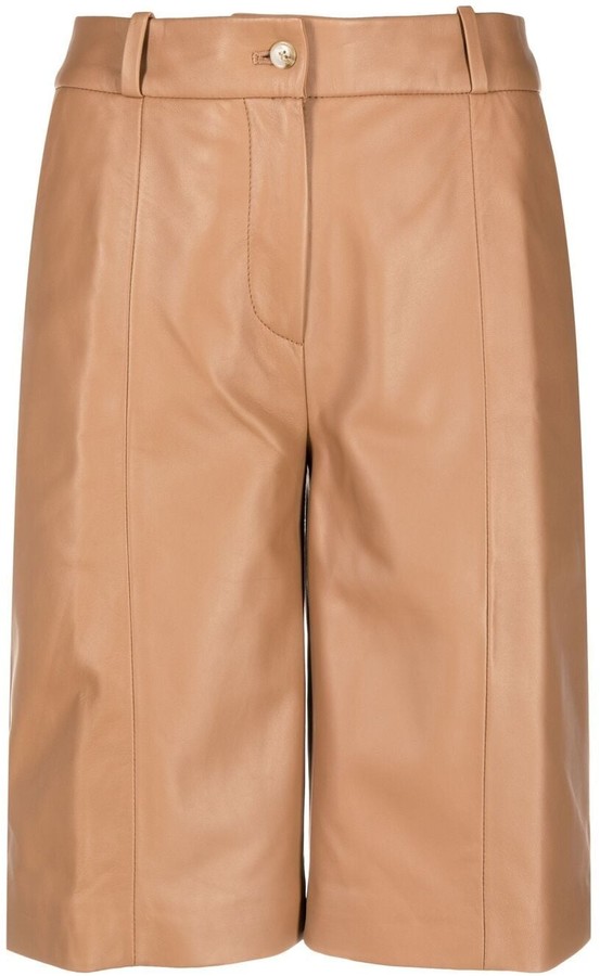 LOULOU STUDIO KneeLength Leather Shorts ShopStyle