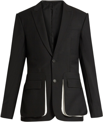 Givenchy Contrast-pocket wool-blend blazer