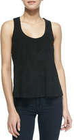 Thumbnail for your product : Parker Clark Perforated Suede Racerback Tank, Black
