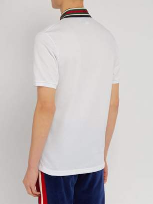 Gucci Striped Collar Polo Shirt - Mens - White Multi