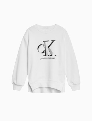 Calvin Klein Girls Oversized Metallic Logo Sweatshirt - ShopStyle