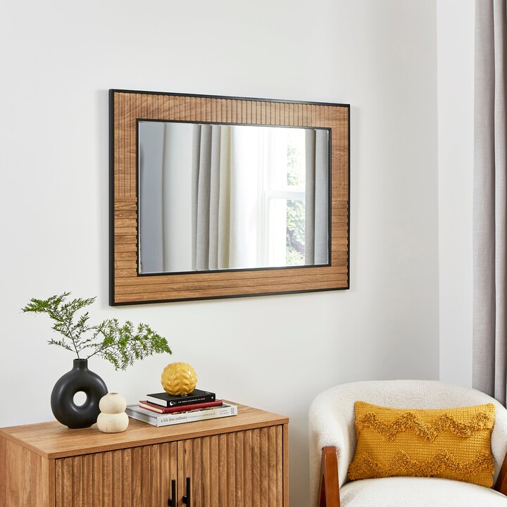 Dunelm Bryant Rectangle Overmantel Wall Mirror Brown ShopStyle