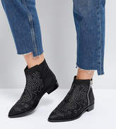 Thumbnail for your product : ASOS DESIGN AUTO PILOT Wide Fit Suede Studded Ankle Boots