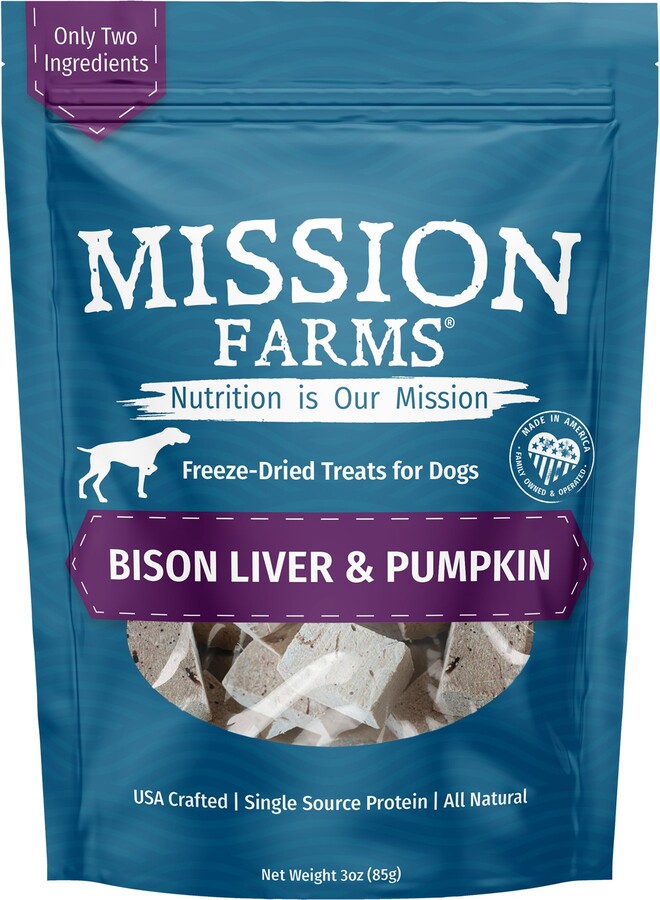 Mission Farms Bison Liver Adult Freeze-Dried Dog Treats, 3-oz bag