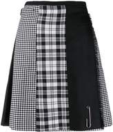Thumbnail for your product : Le Kilt check print panelled skirt