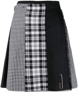 Le Kilt check print panelled skirt