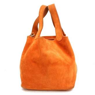 Hermes Picotin Orange Suede Handbags