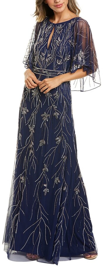 capelet evening gown