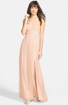 Thumbnail for your product : Adrianna Papell Embellished Waist Strapless Lace Gown