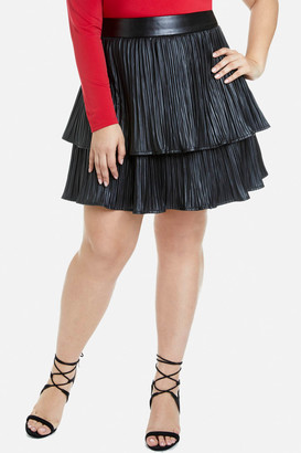 Fashion to Figure Mica Tiered Faux Leather Skirt