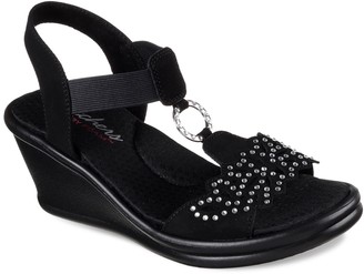 skechers wedge sandals memory foam