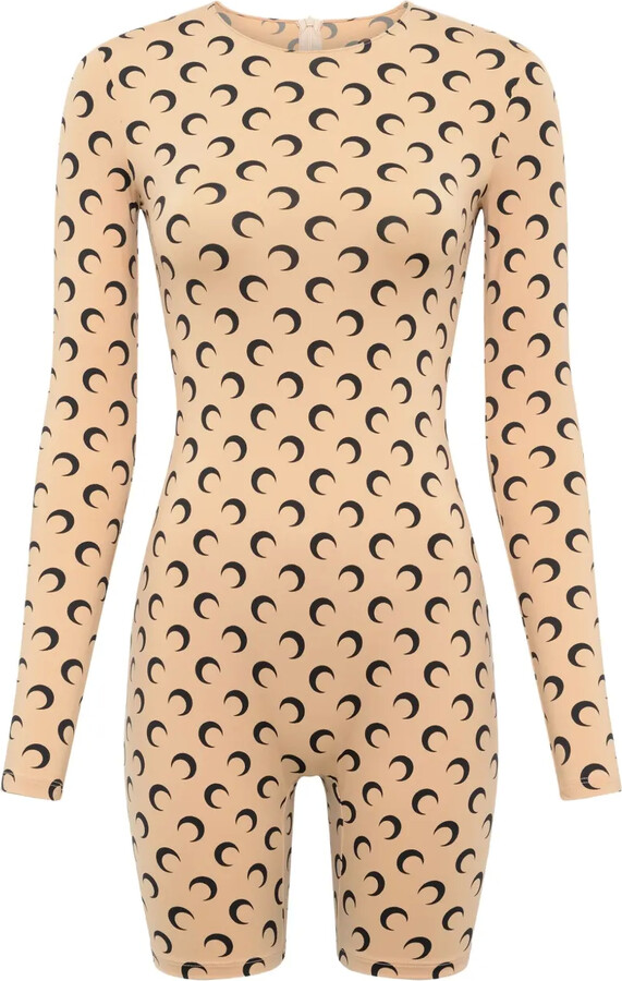 Marine Serre Crescent-Moon Printed Playsuit