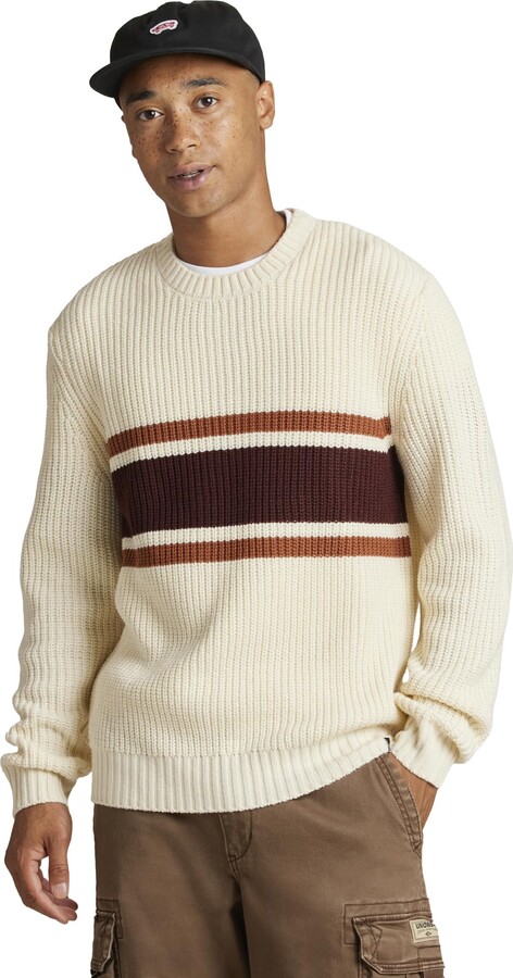UNIONBAY Men's Huxley Acrylic Crew Varsity Stripe Sweater