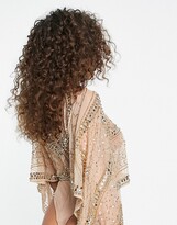 Thumbnail for your product : Frock and Frill premium embellished kimono sleeve bodysuit in gold