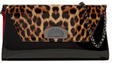 Thumbnail for your product : Christian Louboutin Vero Dodat Leopard-print Patent-leather Clutch - Black