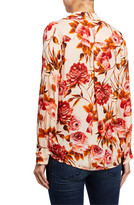 Thumbnail for your product : L'Agence Nina Long-Sleeve Rose-Print Blouse