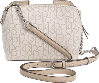 Calvin Klein Finley Crossbody Brown/Khaki/White One Size: Handbags