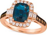 Thumbnail for your product : LeVian Chocolatier Deep Sea Blue Topaz (2-1/4 ct. t.w.) & Diamond (1/2 ct. t.w.) Halo Ring in 14k Rose Gold