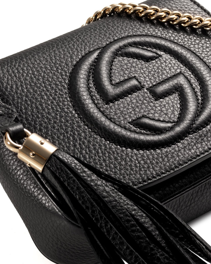 Gucci Soho Leather Chain Crossbody Bag, Black ShopStyle