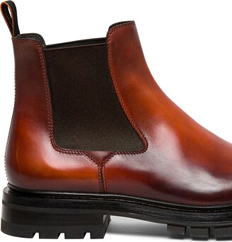 Santoni Leather chelsea boot - ShopStyle