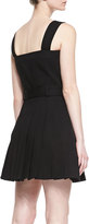 Thumbnail for your product : Alexander McQueen Belted Square-Neck Pleated Dress