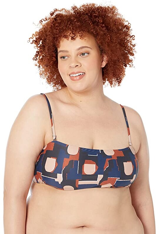 Madewell Second Wave SpaghettiStrap Bandeau Bikini Top in Color Collage ShopStyle Two Piece