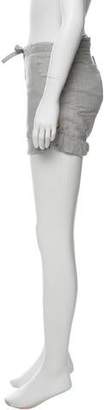 120% Lino Linen Mid-Rise Mini Shorts Grey Linen Mid-Rise Mini Shorts