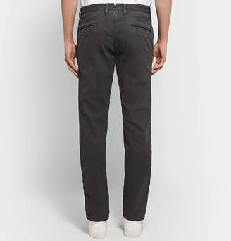 Incotex Slim-fit Stretch-cotton Trousers - Charcoal