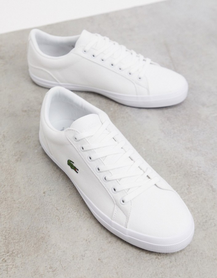 white lacoste sneakers men