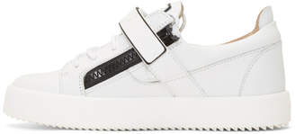 Giuseppe Zanotti White and Black Frankie 1/2 Sneakers
