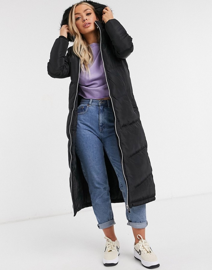 Brave Soul marcella long padded parka jacket with faux fur trim hood -  ShopStyle Down & Puffer Coats